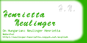 henrietta neulinger business card